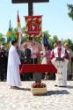 Slávnostná bohoslužba v pozadí starostovia jednotlivých obcí a hostia Slávnostná bohoslužba v pozadí starostovia jednotlivých obcí a hostia